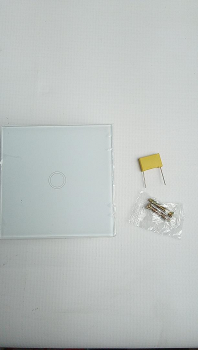 Intrerupator simplu cu touch PNI SH101 din sticla, alb cu LED indicator [2]