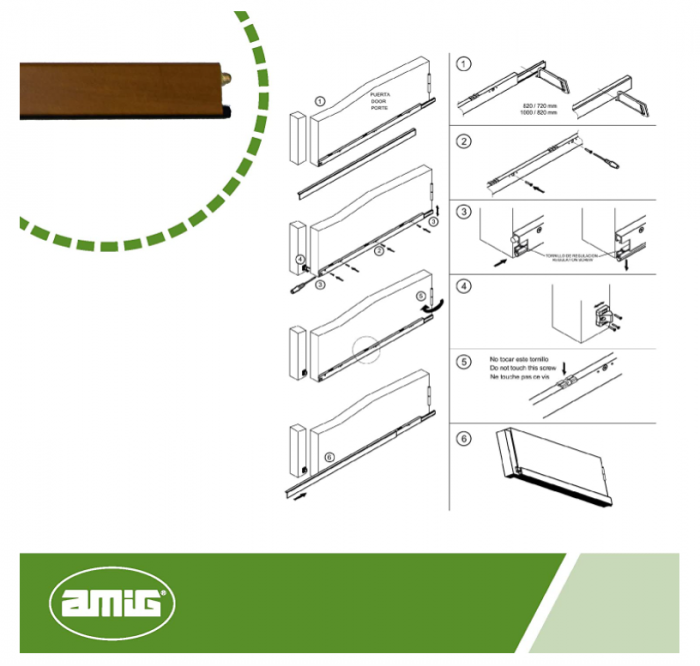 Izolator usa AMIG 2899, Tub model 3, Tub cu înșurubare automată, Închidere din cauciuc, 1m [4]