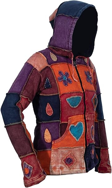 Jacheta cu gluga pentru femei Ezhippie, cu maneca lunga, multicolor, marime M [5]