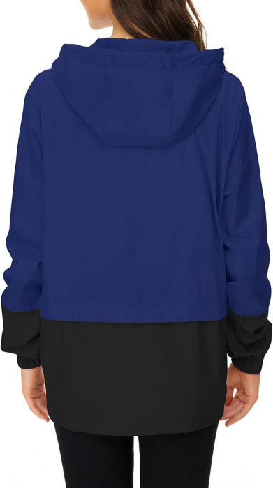 Jachetă de ploaie pentru femei Durio, ușoară, respirabilă, pliabilă, negru/albastru, 3XL [4]