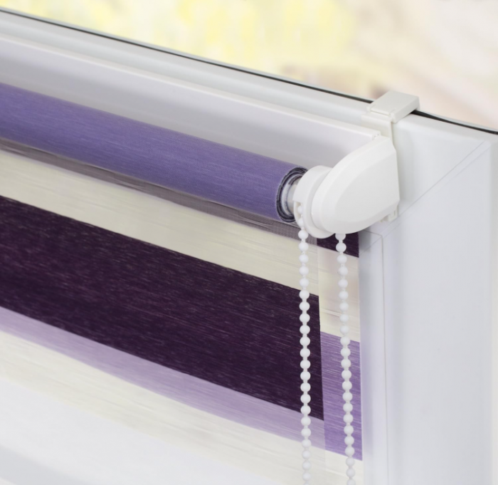 Jaluzea tip rulou de interior, violet-alb, 45 cm x 150 cm [6]