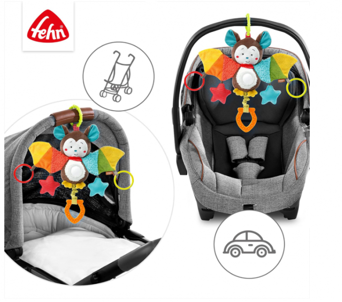 Jucărie interactiva de plus Liliac Fehn 067712, pentru dezvoltarea abilitatilor motorii [5]