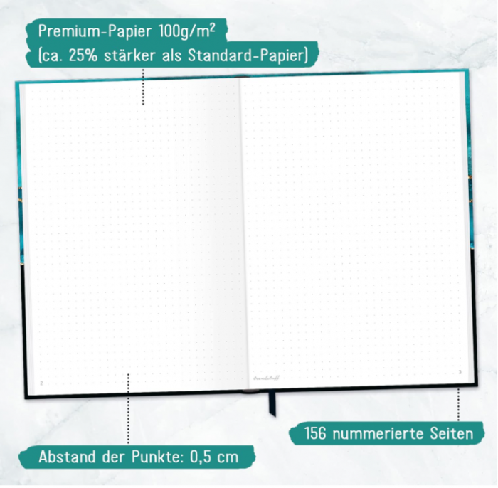 Jurnal A5 cu elastic Trendstuff by Häfft Bullet, 156 pagini [4]