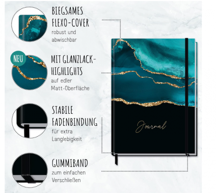 Jurnal A5 cu elastic Trendstuff by Häfft Bullet, 156 pagini [2]