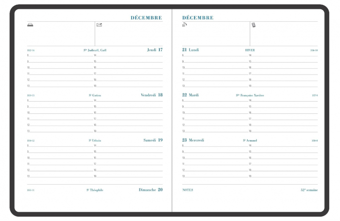 Jurnal săptămânal de birou Exacompta 19862E, 14 x 18 cm, ianuarie - decembrie 2024, negru [2]