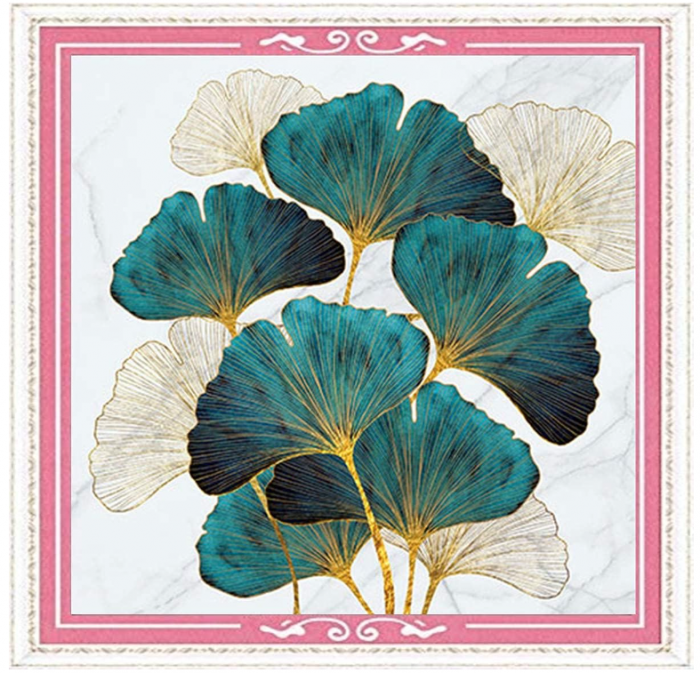 Kit de broderie KAMIERFA, DIY, fir de mătase Ginkgo, 50x50 cm [4]