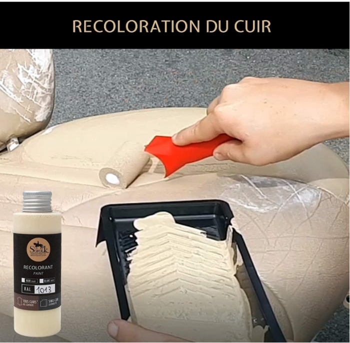 Kit de renovare piele și imitație de piele SOFOLK: pasta pentru reparare + vopsea + vopsea de protecție, 5-gri deschis [8]