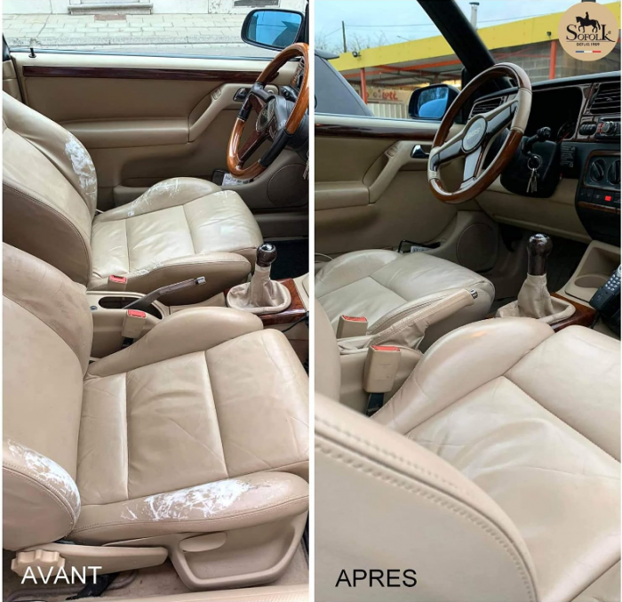 Kit de renovare piele și imitație de piele SOFOLK: pasta pentru reparare + vopsea + vopsea de protecție, 5-gri deschis [6]