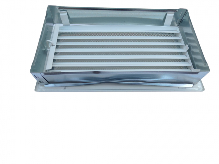 Kratki Grătar de ventilație pentru șemineu, 17 x 30 cm, alb cu obloane [4]