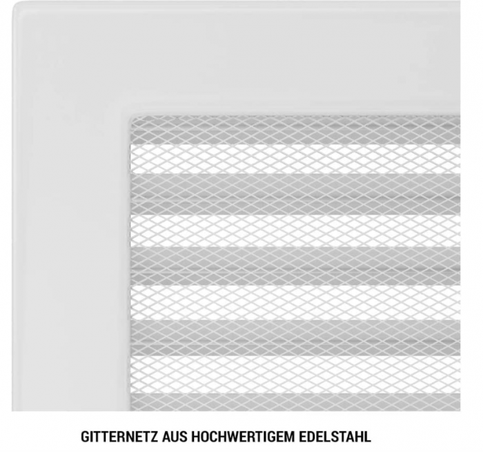 Kratki Grătar de ventilație pentru șemineu, 17 x 30 cm, alb cu obloane [7]