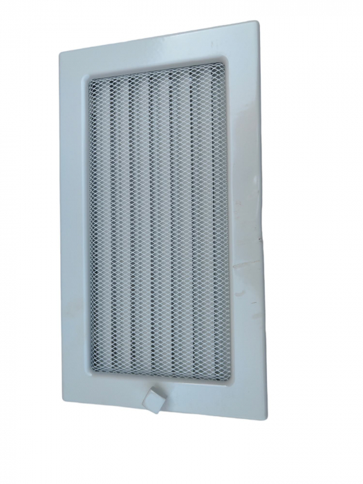 Kratki Grătar de ventilație pentru șemineu, 17 x 30 cm, alb cu obloane [2]