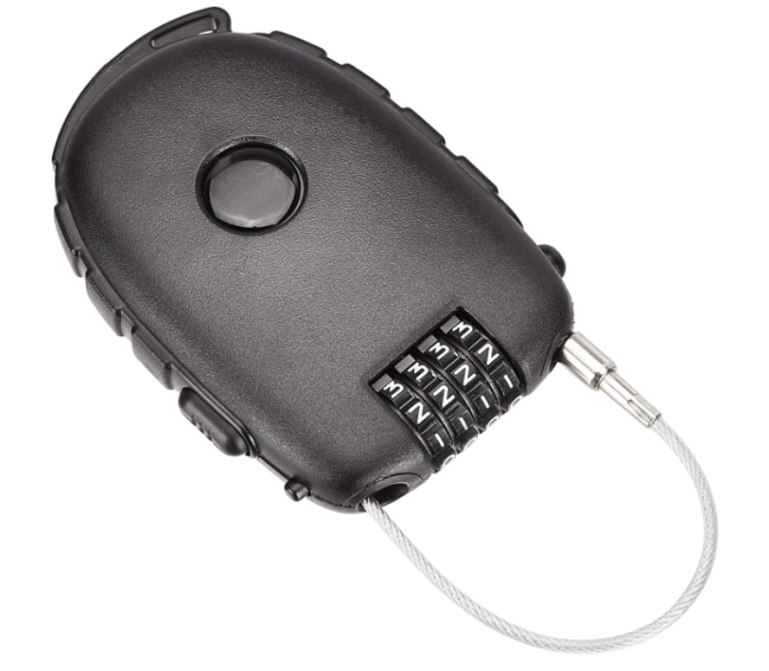 Lacăt cu cablu retractabil Amazon Basics, 4 cifre, negru [5]