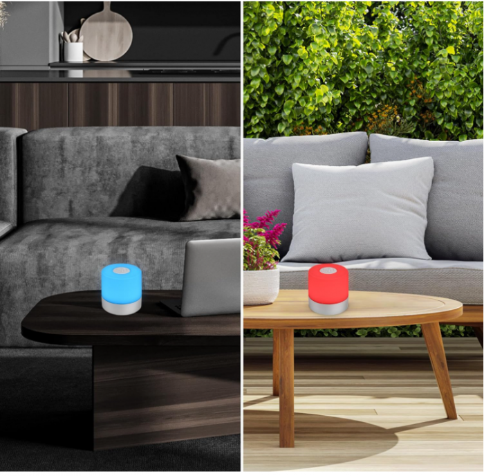 Lampă de masă LED fără fir cu touch BRILONER, RGB+W, 7 x 7 cm [5]