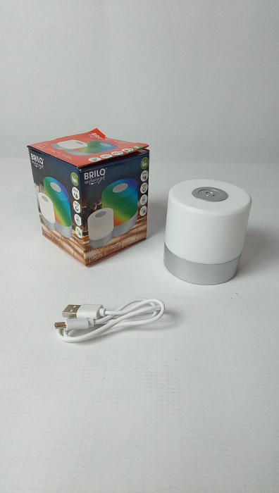 Lampă de masă LED fără fir cu touch BRILONER, RGB+W, 7 x 7 cm [2]