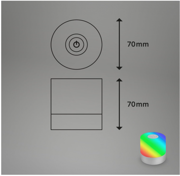 Lampă de masă LED fără fir cu touch BRILONER, RGB+W, 7 x 7 cm [7]