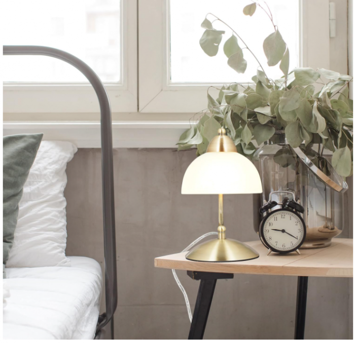 Lampă de masă Relaxdays Touch, design retro, bază E14, 25 x 15 x 19 cm, auriu [3]