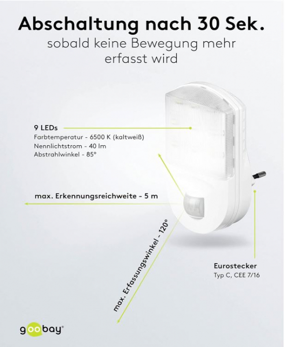 Lampa de noapte LED Goobay 96500, alb 6500K [5]