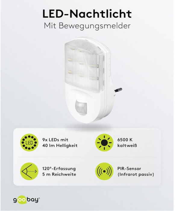 Lampa de noapte LED Goobay 96500, alb 6500K [3]