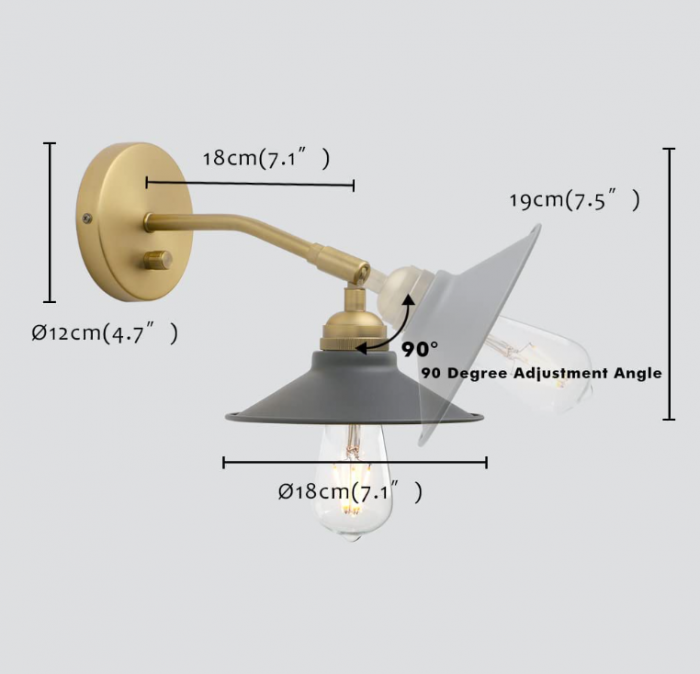 Lampă de perete vintage reglabila CeilSong [6]