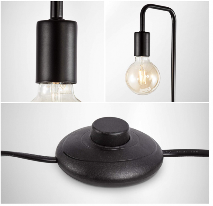 Lampă de podea B.K.Licht curbată retro, Înălțime 140 cm, E27, negru [6]