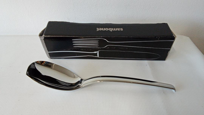 Lingura pentru servire Sambonet 52550-13, ideala pentru bufet si cina, otel inoxidabil, 30 cm [2]