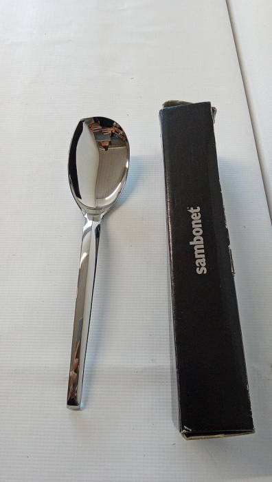 Lingura pentru servire Sambonet 52550-13, ideala pentru bufet si cina, otel inoxidabil, 30 cm [3]