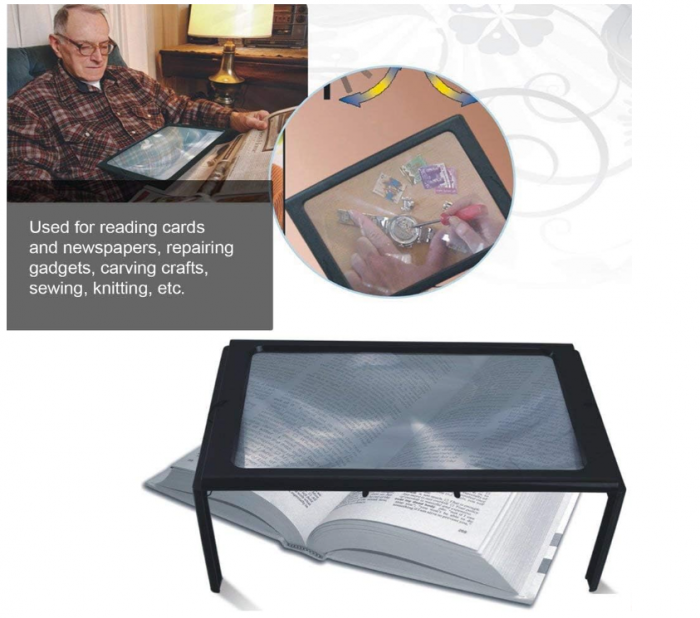 Lupă de birou cu lumina FLEAGE, Dimensiune A4 [8]