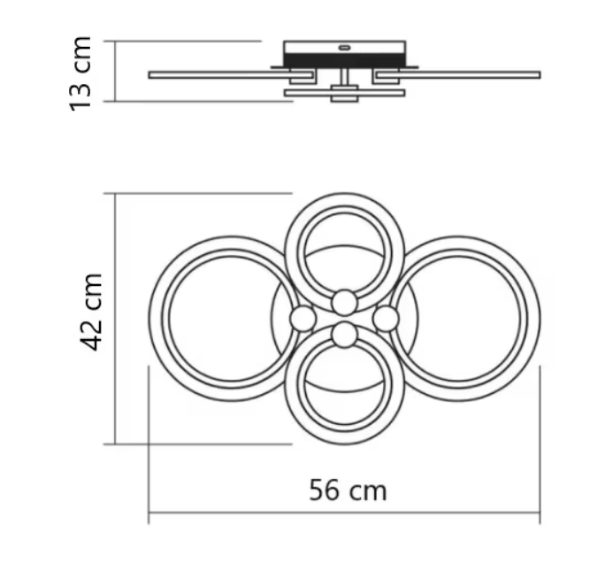 Lustra LED Rondo SLC Selino Concept 2+2 Coffee cu Aplicatie Telefon, lumina calda/ neutra/ rece [2]