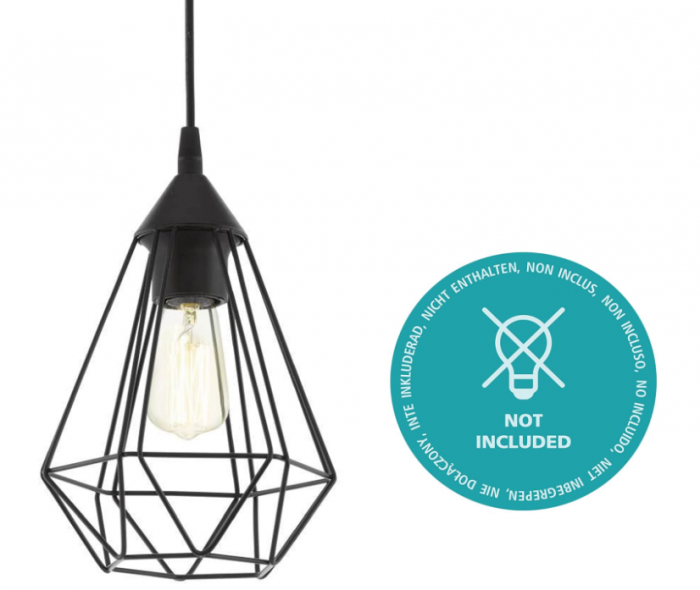 Lustra/Pendul vintage EGLO Tarbes, E27, Ø 17,5 cm, negru [5]