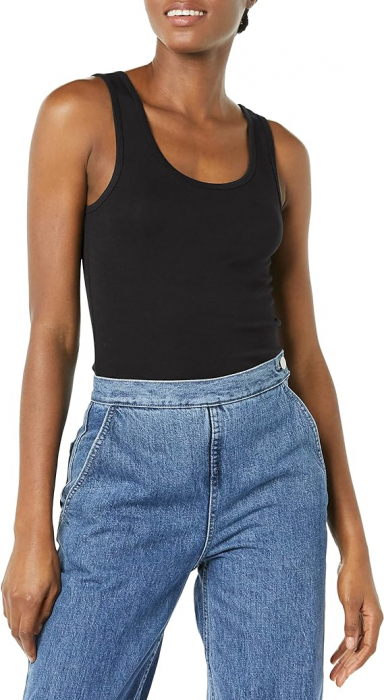 Maiou pentru femei Amazon Essentials, Pachet de 2, Alb si Negru, Marimea XS [4]