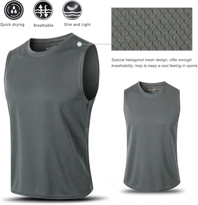 Maiou sport pentru barbati MEETYOO, gri, M [4]