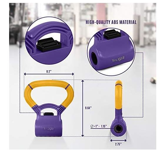 Mâner reglabil Yes4All pentru a transforma ganterele în Kettlebell [6]