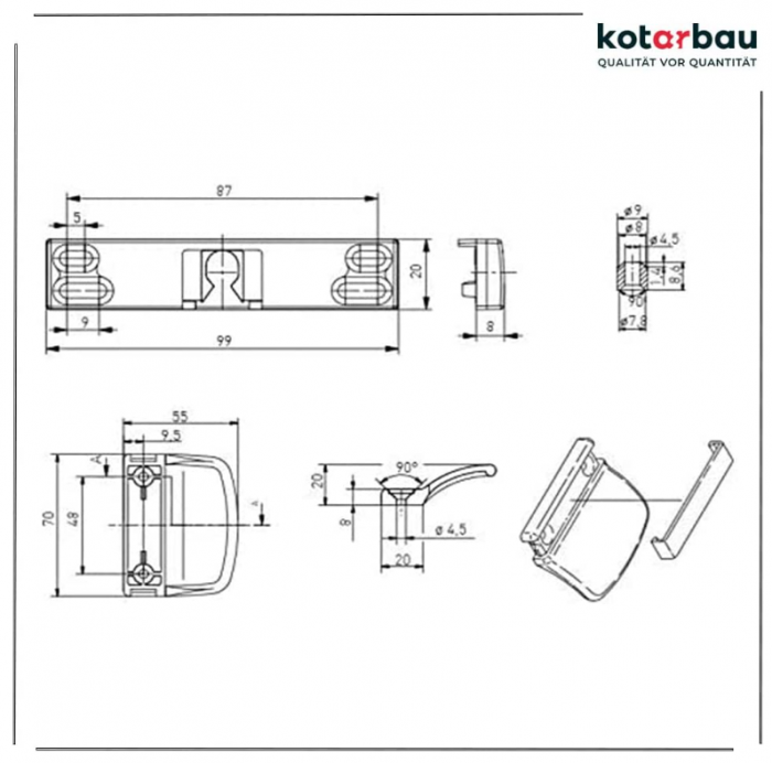 Maner usa balcon plastic KOTARBAU 5907465905091, maro inchis [6]
