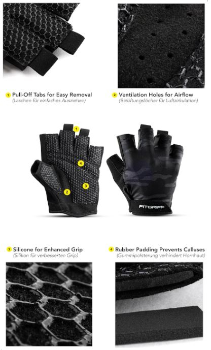 Mănuși de antrenament Fitgriff, unisex, pentru sală, marime 7 [5]