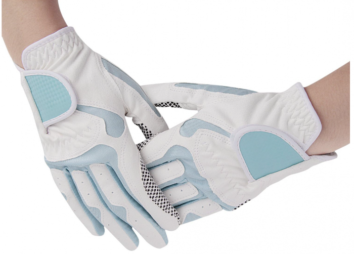 Mănuși de golf pentru femei cu palmă anti-alunecare, alb/albastru [3]