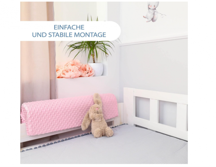 Margine de siguranta pentru pat Totsy Baby, pentru Copii, 90 cm, roz [3]
