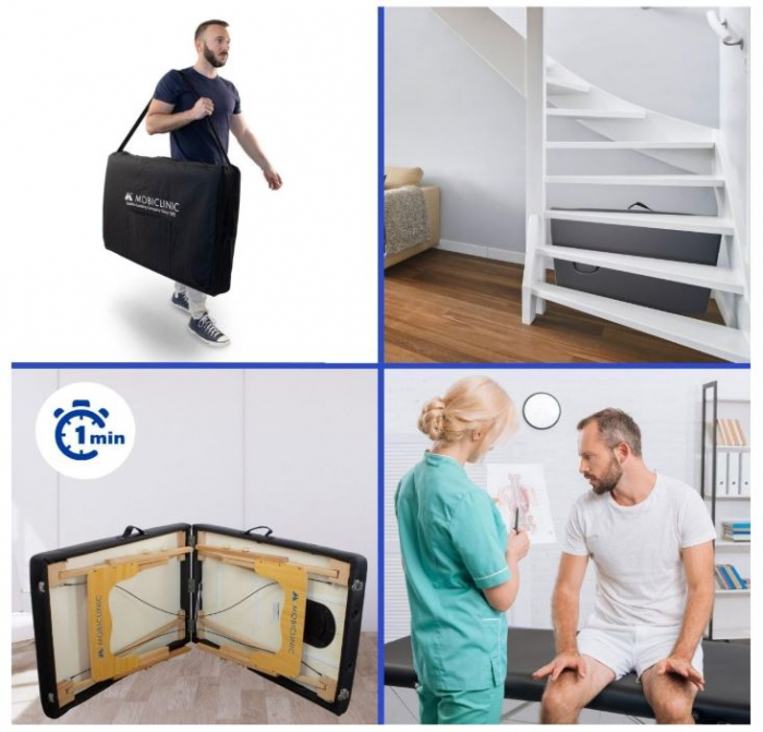 Masa de masaj pliabila Mobiclinic CM-01Basic, 180 x 60 cm, negru [8]