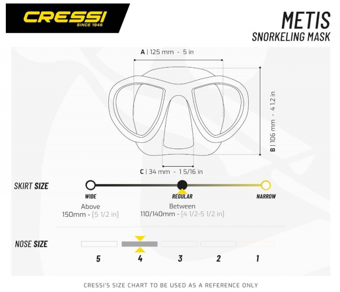 Mască de scufundari CRESSI Metis/Action Cam cu suport pentru camera video, mărime universala [8]