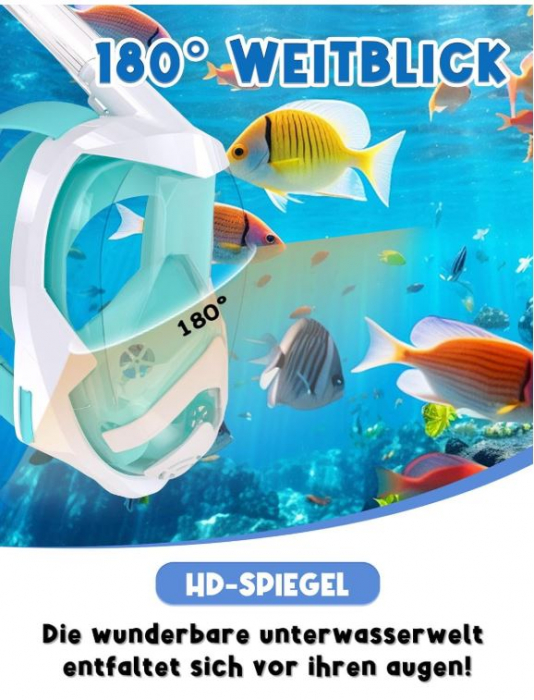 Mască de scufundări cu față completă Vitare, câmp vizual 180°, S/M [9]