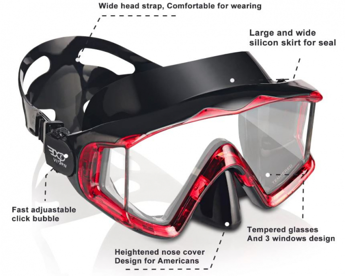 Mască de scufundări pentru adulți Pano 3 EXP VISION, anti-aburire [6]