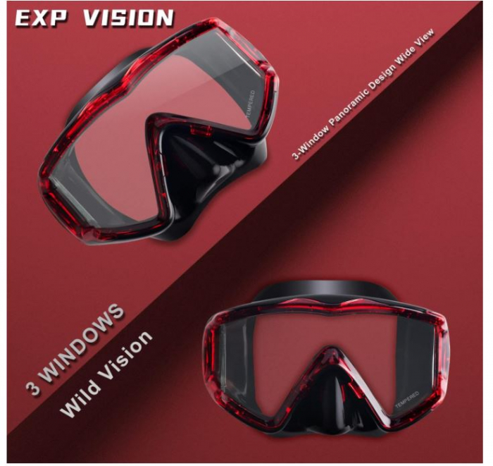 Mască de scufundări pentru adulți Pano 3 EXP VISION, anti-aburire [5]