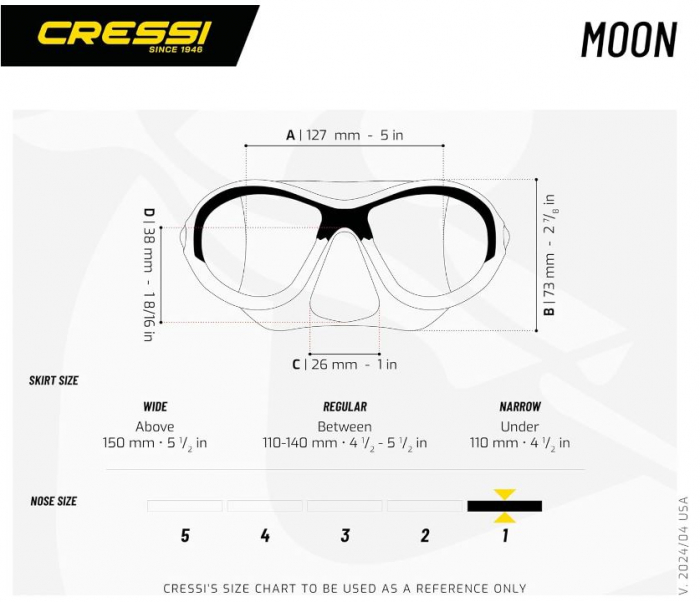 Masca de scufundari pentru copii (7-15 ani) Cressi Moon Kid [8]