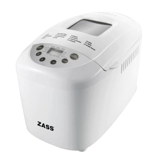 Masina de paine Zass ZBM 03, 850 W, 1500 g, 15 programe, Alb [1]