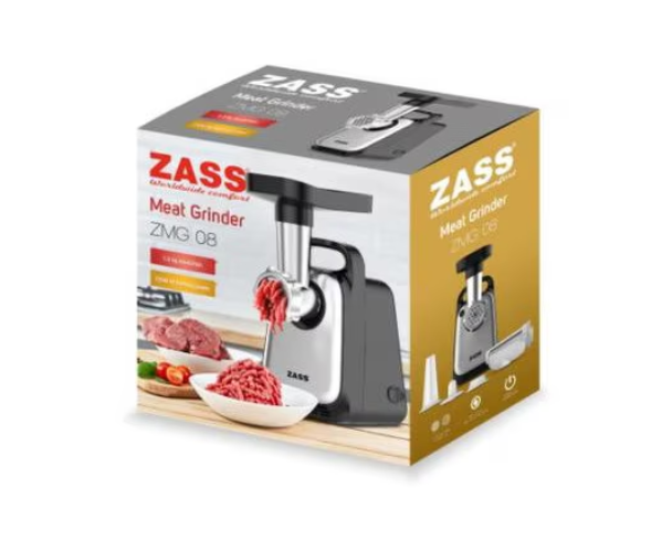 Masina de tocat carne cu accesoriu de rosii Zass ZMG 08, Putere 1300W, 1,3 kg carne/min [7]