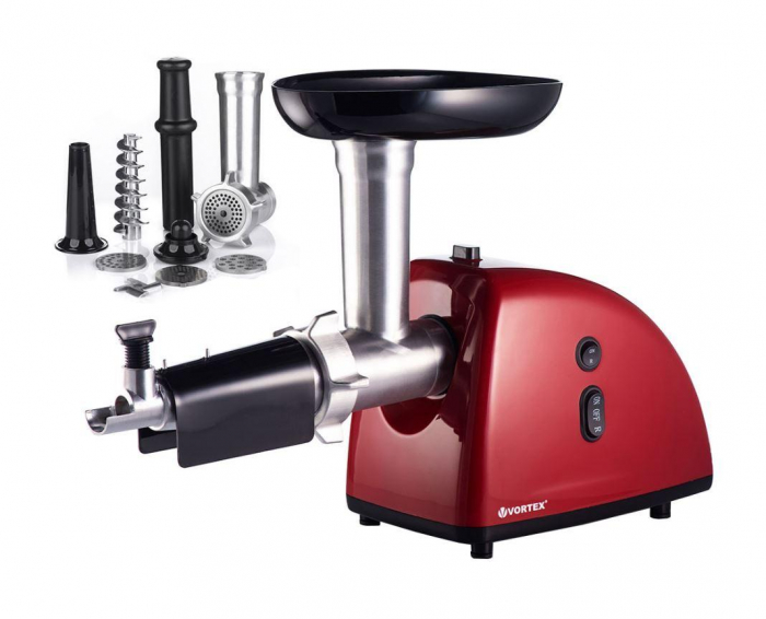 Masina de tocat carne VORTEX VO4018RD, 1kg/min, 1600W, accesoriu suc de rosii/carnati [5]