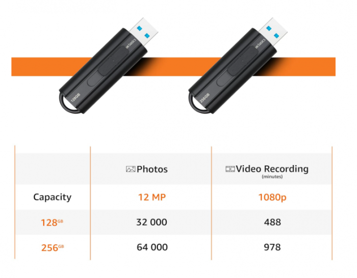 Memorie USB 3.1 ultrarapidă de 256 GB Amazon Basics, negru [7]