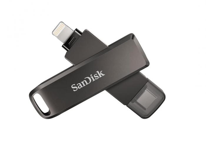 Memorie USB SanDisk iXpand Flash Drive Luxe 64GB, Type-C, conectori Lightning [1]