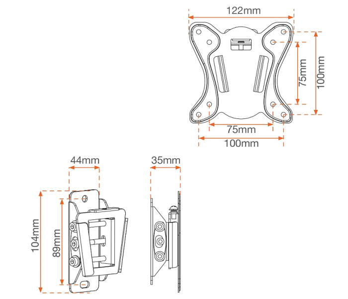 Metronic 451053 Suport pentru monitoare și televizoare de 13-28" (33-71cm), înclinabil, negru [4]