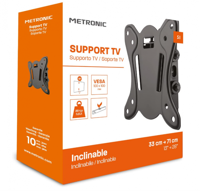 Metronic 451053 Suport pentru monitoare și televizoare de 13-28" (33-71cm), înclinabil, negru [5]