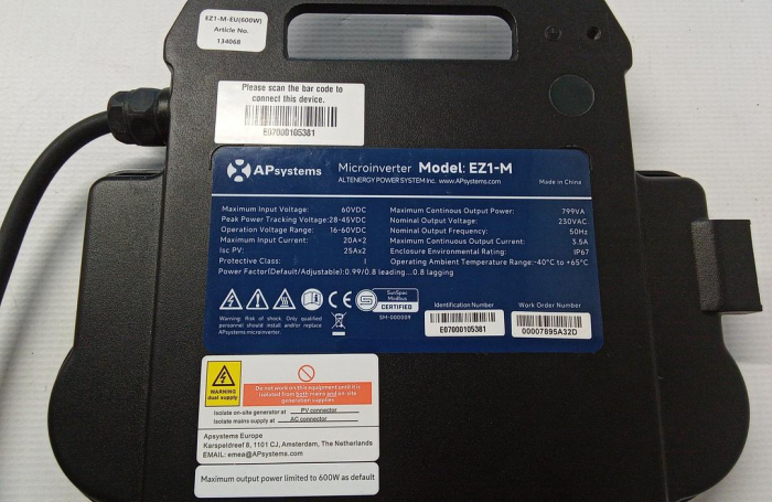 Micro Invertor Solar Pentru Sisteme Fotovoltaice APsystems EZ1-M, 800W limitat la 600W [2]